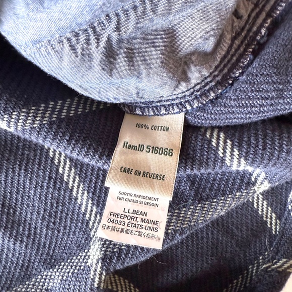 NWT LL Bean 1912 Overshirt Women’s XL Sterling Blue Plaid Twill Cabincore Layer - Picture 7 of 9